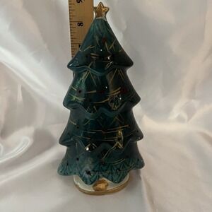 Vtg Royal Sealy 9" ceramic Christmas tree hors d'oeuvres tidbit holder Japan
